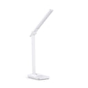 Witte bureaulamp Lumanova D1 met smalle lampkop en platte voet van hjh OFFICE