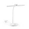 Witte bureaulamp Lumanova D6 met flexibele hals en ronde voet van hjh OFFICE