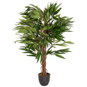 Groene Kunstplant MANGO met dichte bladeren in een zwarte pot van hjh OFFICE