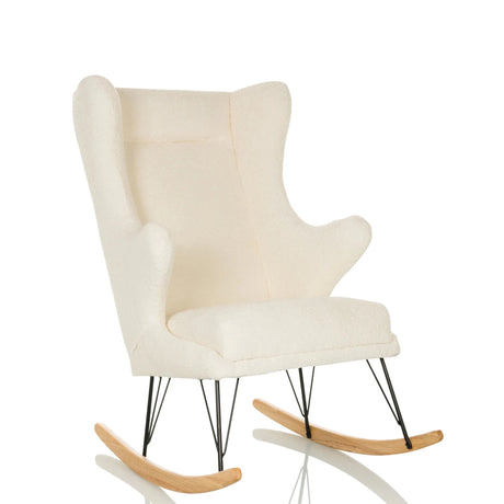 Witte MAPOON Lounge stoel als schommelstoel met lichte houten me runners van hjh LIVING