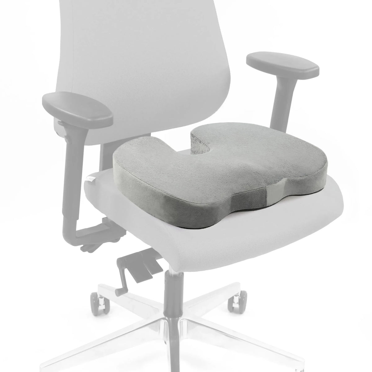 Grijs Zitkussen MEDISIT VIII met ergonomische vorm op een bureaustoel van hjh OFFICE
