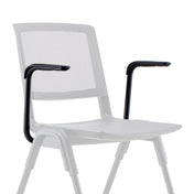 Witte stoel MEET WA met zwarte Armleuning en een witte netrug van hjh OFFICE
