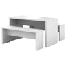 Witte Conferentietafel MEETING MPSET1 met twee bijpassende banken in een sober design van hjh OFFICE PRO