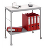 Grijze multifunctionele tafel MOBIL 1679 met één aflegplateau en vier zwenkwielen van hjh OFFICE PRO