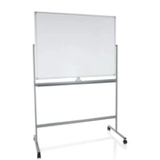 Whiteboard MULTIBOARD I met wit schrijfoppervlak en zilverkleurig frame op wieltjes van hjh OFFICE