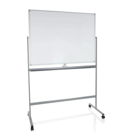 Whiteboard MULTIBOARD I met wit schrijfoppervlak en zilverkleurig frame op wieltjes van hjh OFFICE