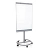 Whiteboard MULTIBOARD in zilver met wit schrijfoppervlak op een verrijdbare standaard van hjh OFFICE