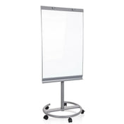 Whiteboard MULTIBOARD in zilver met wit schrijfoppervlak op een verrijdbare standaard van hjh OFFICE