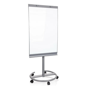 Whiteboard MULTIBOARD in zilver met wit schrijfoppervlak op een verrijdbare standaard van hjh OFFICE