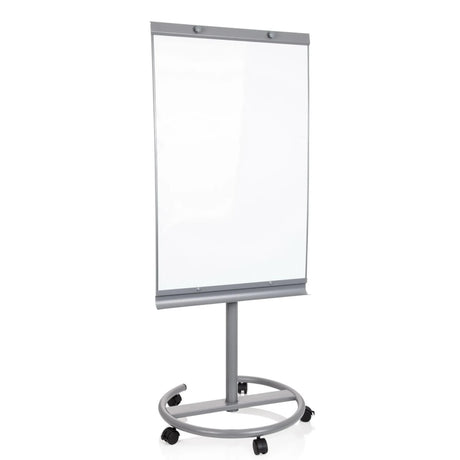 Whiteboard MULTIBOARD in zilver met wit schrijfoppervlak op een verrijdbare standaard van hjh OFFICE