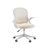 Thuisgebruik bureaustoel Naluro in beige met lichte netbekleding en witte armleuningen van hjh OFFICE