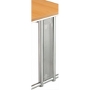 Zilveren zijpaneel NANO NSSB van geperforeerd metaal met een houtkleurig tafelblad van hjh OFFICE PRO