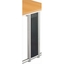 Zijpaneel NANO NSSB in donkergrijs met geperforeerd oppervlak en zilverkleurige frameonderdelen van hjh OFFICE PRO
