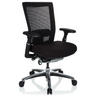High end bureaustoel NOVA PRO ALU in zwart met netrugleuning en glanzend onderstel van hjh OFFICE