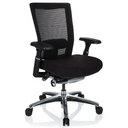 High end bureaustoel NOVA PRO ALU in zwart met netrugleuning en glanzend onderstel van hjh OFFICE