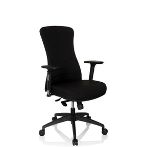 Zwarte professionele bureaustoel OFFICE XT PRO met armleuningen en kruisvoet van hjh OFFICE