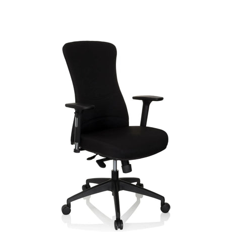 Zwarte professionele bureaustoel OFFICE XT PRO met armleuningen en kruisvoet van hjh OFFICE
