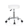 Witte Draaikruk OPERATOR II met glanzend metalen frame en vijf zwenkwielen van hjh OFFICE