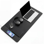 Bureau Onderlegger Padflux Power in zwart met laptop, koptelefoon en notitieblok van hjh OFFICE
