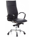 Profi-Chefsessel PARMA 20 mit schwarzem Kunstlederbezug und glänzenden Chromelementen von hjh OFFICE
