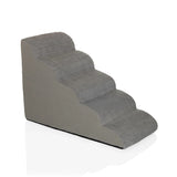 Grijze Trap voor huisdieren PAWY STEP 5 met vier treden en gestructureerde stofbekleding van hjh LIVING