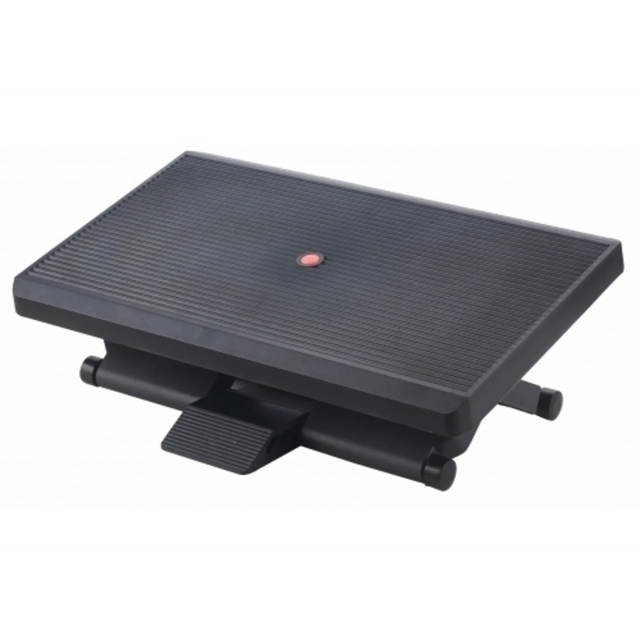 Zwarte Voetensteun PIEDINO STRIPE PRO met geribeld oppervlak en instelhendel van hjh OFFICE