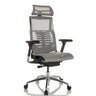 High end bureaustoel POFIT GEN2 in lichtgrijs met netbespanning en hoofdsteun van hjh OFFICE