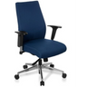 Professionele bureaustoel PRO-TEC 250 met donkerblauwe stoffen bekleding en zilverkleurig onderstel van hjh OFFICE