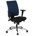 Profi-Bürostuhl PRO-TEC 350 in Blau und Schwarz mit Armlehnen und Aluminium-Fußkreuz von hjh OFFICE