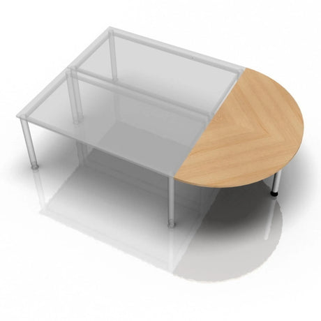 Bijzettafel QA60 / QA80 / QA160 in eikenlook met een halfrond blad van hjh OFFICE PRO
