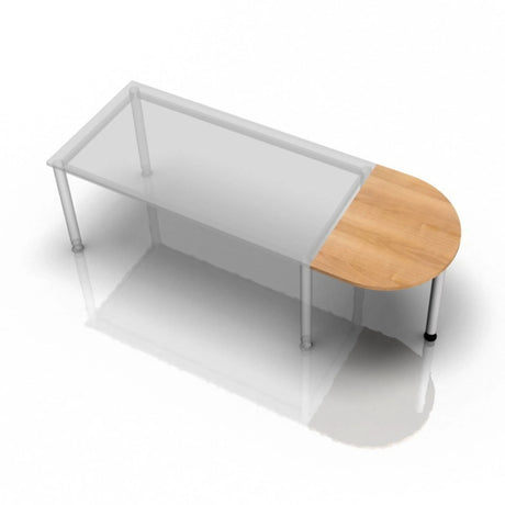Bijzettafel QA60 / QA80 / QA160 met een halfrond blad in walnootlook van hjh OFFICE PRO