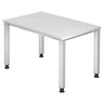 Wit bureau QUEO 12 S met rechthoekig blad en in hoogte verstelbare poten van hjh OFFICE PRO