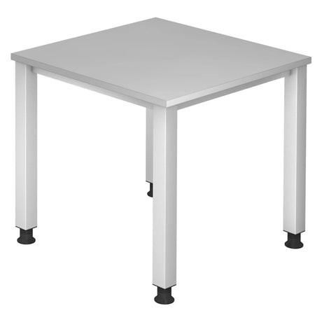 Grijs, in hoogte verstelbaar bureau QUEO 8 S met vierkant blad van hjh OFFICE PRO
