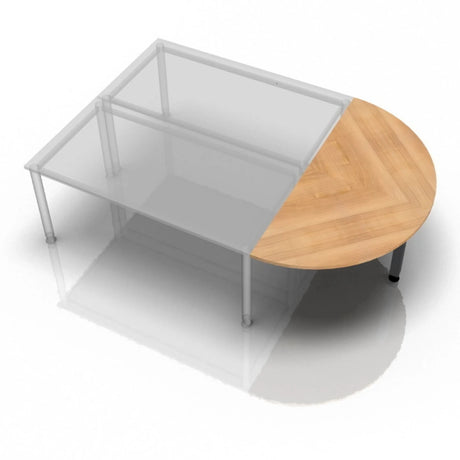 Bijzettafel RA60 G / RA80 G / RA160 G met een blad in walnoot-look en zilverkleurig onderstel van hjh OFFICE PRO