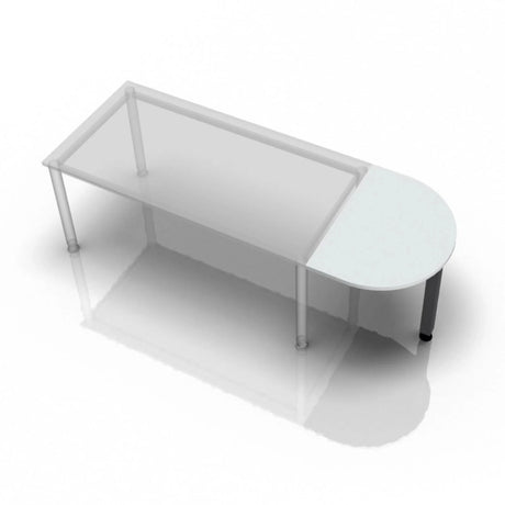 Grijze bijzettafel RA60 G / RA80 G / RA160 G met ovaal tafelblad en slanke poten van hjh OFFICE PRO