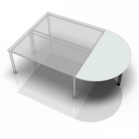Grijze bijzettafel RA60 G / RA80 G / RA160 G met een halfrond tafelblad van hjh OFFICE PRO