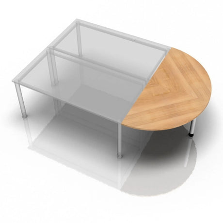Bijzettafel RA60 / RA80 / RA160 met blad in walnootlook en zilverkleurige poten van hjh OFFICE PRO