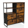 Commode RAGALA in gerookt eiken met zwart metalen frame en vijf laden van hjh LIVING