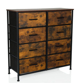 Commode RAGALA LIGHT in gerookt eiken met acht laden en een zwart metalen frame van hjh LIVING