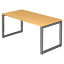 Hoogteverstelbaar bureau REGO 16 G met beukenkleurige plaat en grafietgrijs frame van hjh OFFICE PRO