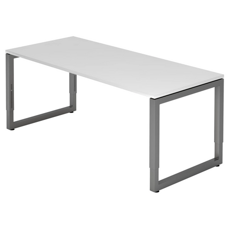 Hoogteverstelbaar bureau REGO 19 G met wit tafelblad en grafietkleurig frame van hjh OFFICE PRO