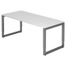 Hoogteverstelbaar bureau REGO 19 G met wit tafelblad en grafietkleurig frame van hjh OFFICE PRO
