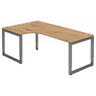 Hoogteverstelbaar L-bureau REGO 82 G in essen-eiken met grafietkleurig frame van hjh OFFICE PRO
