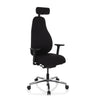 High end bureaustoel RESISTIO met zwarte bekleding, hoofdsteun en armleuningen van hjh OFFICE