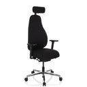 High end bureaustoel RESISTIO met zwarte bekleding, hoofdsteun en armleuningen van hjh OFFICE