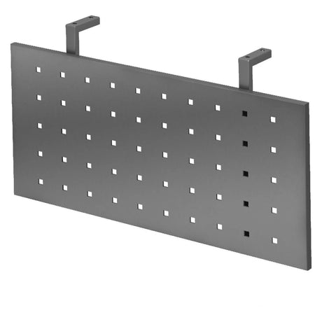 Grafietgrijs zichtpaneel RSI 12 G met vierkante perforaties en twee houders van hjh OFFICE PRO