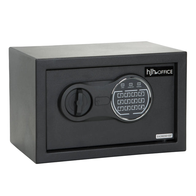Zwarte Kluis SAFE COMPACT III met elektronisch toetsenslot en draaiknop van hjh OFFICE