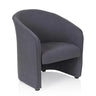 Donkergrijze gestoffeerde fauteuil SAN JUAN met afgeronde rugleuning en armleuningen van hjh OFFICE