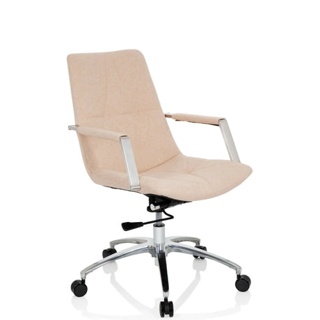 Thuisgebruik bureaustoel SARANTO II in beige met armleuningen en verchroomd onderstel van hjh OFFICE