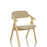 Beige klapstoel SCANDIO met licht houten frame en gewatteerde zitting van hjh OFFICE